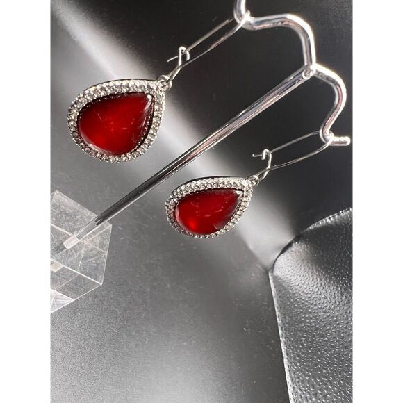 Ruby Teardrop Earrings - Picture 2 of 4
